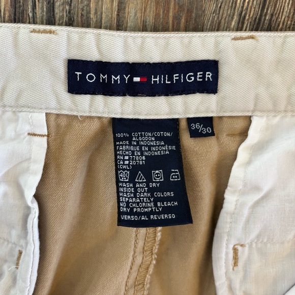 *Read Vtg Y2K Tommy Hilfiger Khaki Chino Pants Mens 36X30 Beige Cuffed Pleated - Picture 7 of 11